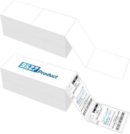 9527 Product 4" x 6" Zebra Fanfold Direct Thermal Shipping Labels,2 Stacks, 4000 Labels White, Perforated (2,000 Label per Stack) - color: White, size: 2 Stacks | 4000 Labels