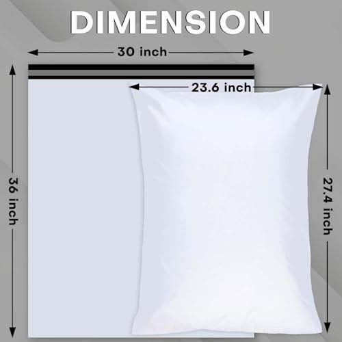 Poly Mailers 30 x 36 Large Poly Envelopes Shipping Bags 20 Pack, Shipping Mailers with Self Seal Adhesive,Waterproof and Tear Proof Polyethylene Mailer Bags for small business (White) - color: White, size: 30x36 inch 20PCS
