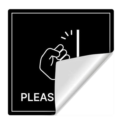 PLEASE KNOCK Self-Adhesive PVC Door Sign | Privacy Reminder Sticker - color: PLEASE KNOCK