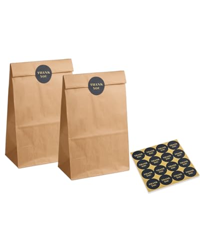 qiqee 100Pcs Treat Paper Bags 5.1"x3.1"x9.4" Brown Party Gift Bag Mini Snack Bag without Handle - size: Treat Bag - 100 Packs
