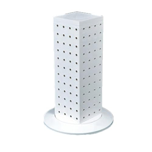 Azar Displays 700220-WHT Pegboard 4-Sided Revolving Counter Display, White Solid Color - color: White, style: Pegboard only