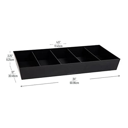 Mind Reader Snack Tray, Countertop Organizer, Snack Tray, Pantry, Breakroom, Kitchen, Black - color: Black