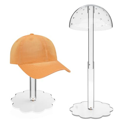 Acrylic Wig Stand Hat Display Stand Adjustable Clear 2-Pack