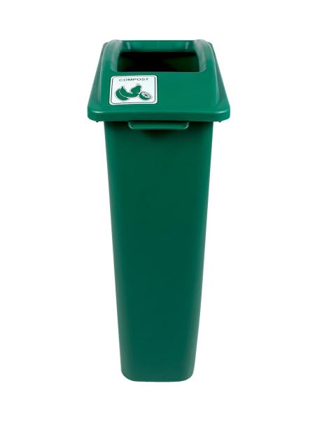 Waste Wise 23 Gallon Recycled HDPE Waste and Recycling Bin for Commercial Spaces - (Green, Compost) - color: Green Compost