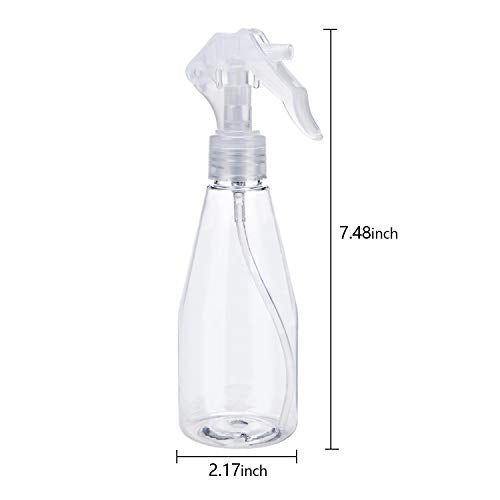 9 Pieces Plastic Spray Bottle, Empty Small 7oz/200ml Clear Spray Bottles, Fine Mist Plastic Refillable Trigger Sprayer for Cleaning Solutions, Hair Care, Essential Oils, Watering Plants
