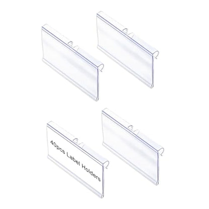 Diteje 40 Pack Wire Shelf Label Holders with Paper Inserts, 3.94x1.50inch