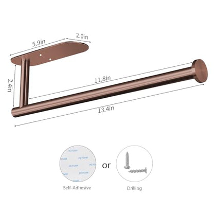 VAEHOLD Adhesive Paper Towel Holder Under Cabinet Wall Mount for Kitchen Paper Towel, Black Paper Towel Roll Holder Stick to Wall, Stainless Steel (Rose Gold) - color: Rose Gold, size: 1 Pack