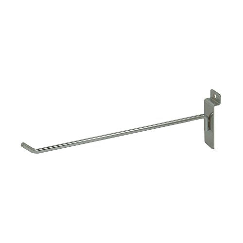 10" Chrome Slatwall Hooks, Slatwall Display Panel Hangers - 6 Pack - size: 6 Pack, style: 10"