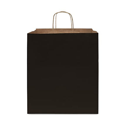 Prime Line Packaging Black Shopping Bags with Handles, 14x10x16.5 In, 50 Pk - size: Pack of 50