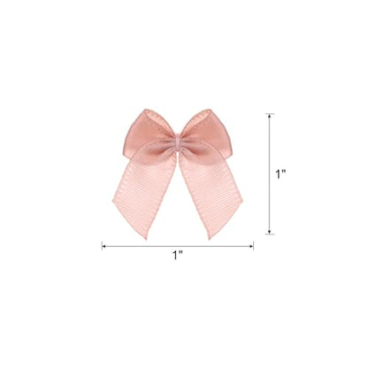MECCANIXITY Mini Ribbon Bow 1" Mini Fabric Flower Bows Pale Mauve 150Pcs - color: Pale Mauve