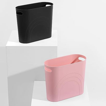 rejomiik Small Bathroom Trash Can, 3.5 Gallon Slim Garbage Can, Pink - color: Rosette Pink, size: 1 pack