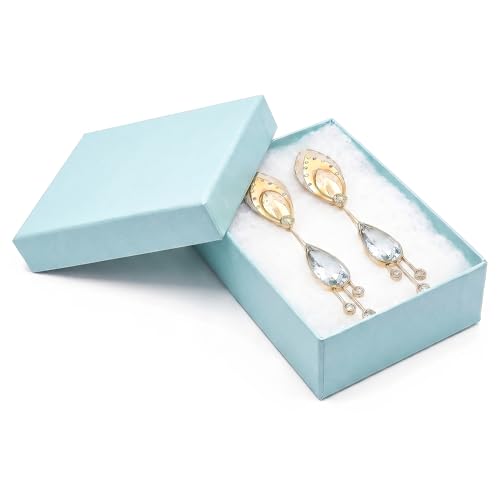 TheDisplayGuys 100 Cardboard Jewelry Gift Boxes with Inserts - Turquoise