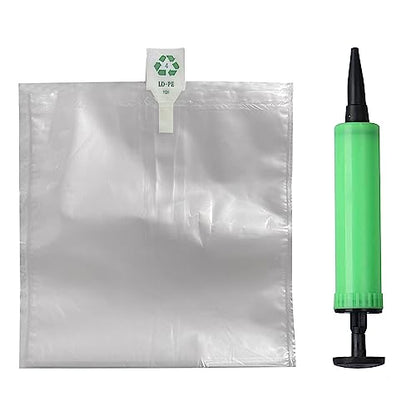 Miupoo Clear Plastic Inflatable Air Packaging Protector Bag with Free Pump - Cushion Blocking Bag, 8x8 Inches, 50 Pieces - size: 8x8 Inches