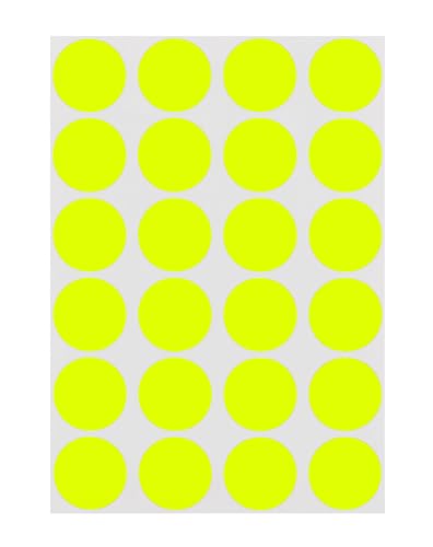 ChromaLabel Fluorescent Yellow Dot Stickers, 3/4 Inch, 1008/Pack - color: Fluorescent Yellow