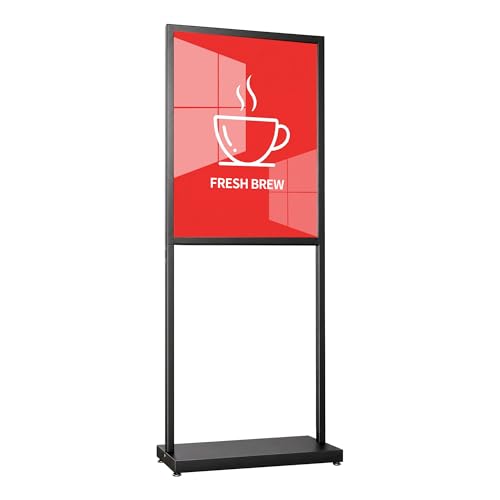 Sign Holder Floor Stand, Heavy Duty Pedestal Poster Banner Stand, 18×24 Inch Double Sided Slide-In Board Display Stand for Menu, Poster, A Frame Sign - size: Size: 18×24