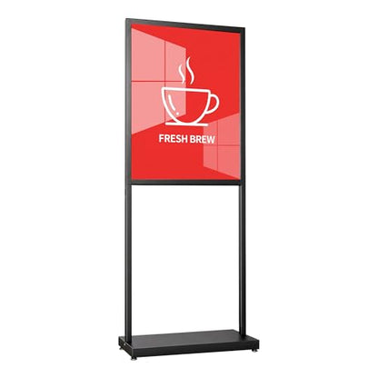 Sign Holder Floor Stand, Heavy Duty Pedestal Poster Banner Stand, 18×24 Inch Double Sided Slide-In Board Display Stand for Menu, Poster, A Frame Sign - size: Size: 18×24