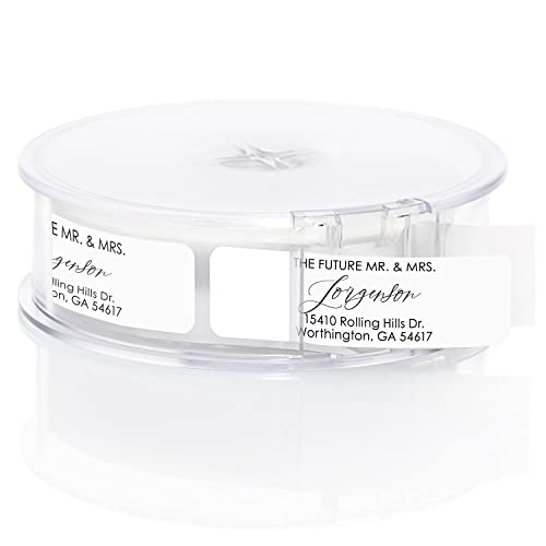 Future Mr and Mrs Rolled Address Labels / 250 Personalized Return Address Labels/Designer Address Stickers in Elegant Plastic Dispenser - size: 250 Labels, style: The Future Mr/Mrs
