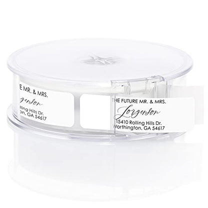 Future Mr and Mrs Rolled Address Labels / 250 Personalized Return Address Labels/Designer Address Stickers in Elegant Plastic Dispenser - size: 250 Labels, style: The Future Mr/Mrs