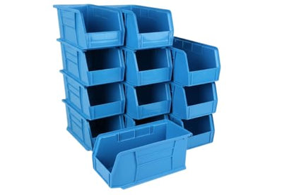 11" x 5.5" x 5" (12 Pack) Plastic Stackable Storage Bin, Hudson Blue - color: Hudson Blue, size: 12 Pack