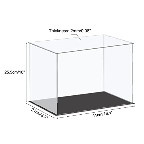 MECCANIXITY Acrylic Display Case Plastic Box Cube Storage Box Clear Small Assemble Dustproof Showcase 16.1x8.3x10 Inch for Collectibles Items - size: 16.1x8.3x10 Inch