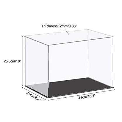 MECCANIXITY Acrylic Display Case Plastic Box Cube Storage Box Clear Small Assemble Dustproof Showcase 16.1x8.3x10 Inch for Collectibles Items - size: 16.1x8.3x10 Inch