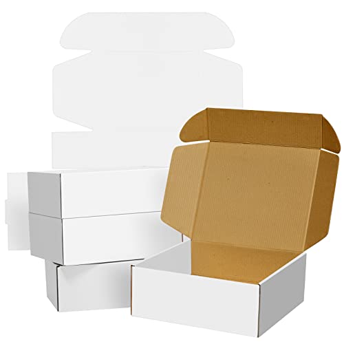 BoShahai 30 Pack 9x6x4 Inches White Corrugated Cardboard Shipping Boxes - size: White 9*6*4 Inch