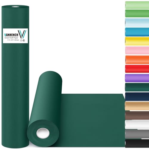 Vanhench Green Wrapping Paper Roll 17.5"×963" (80 1/4FT) - color: Christmas Green, size: 17.5" X 80.25'