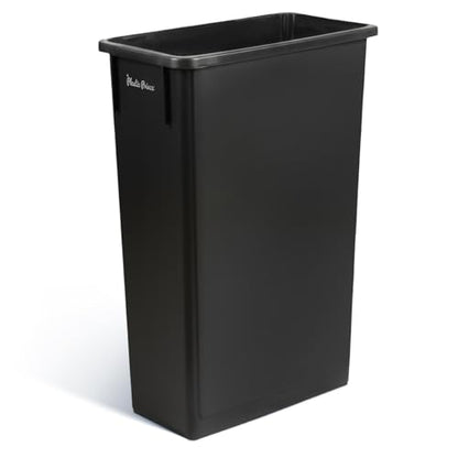 PLASTIC PRINCE 23 Gallon Slim Trash Can Kitchen, Commercial Tall Trash Bin Narrow, Rectangular Slim Jim Skinny Garbage Can for Home Garage Cabinet Restaurant, Black - style: Black Can