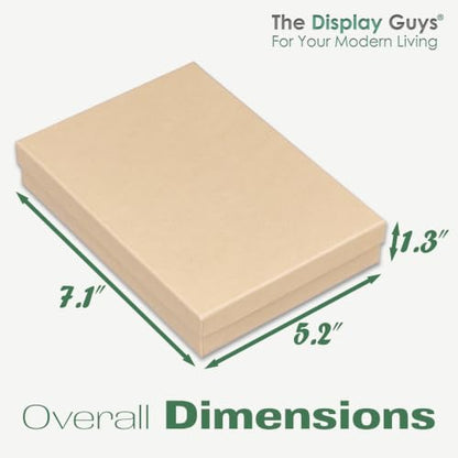 TheDisplayGuys 12-pack Cardboard Gift Boxes w. Velvet Jewelry Insert & Lids - color: Kraft Brown