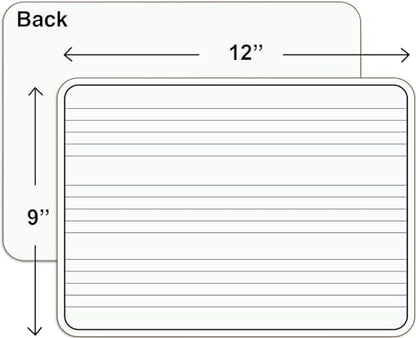 Scribbledo 5 Pack Dry Erase Music Staff White Boards 9" X 12 Inch Lapboard Double Sided Musical Notes whiteboard for Kids Students, Musicians and Home (5 Erasers Included)