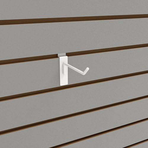 Econoco Slatwall Deluxe Hooks, 96 Pack, White, 4in - color: White, size: 4" Length
