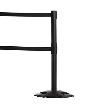 Crowd Control Warehouse Retractable Dual Belt Stanchions, 2-Pack, 11 Ft - color: Black and Yellow Diagonal, size: 11 Foot