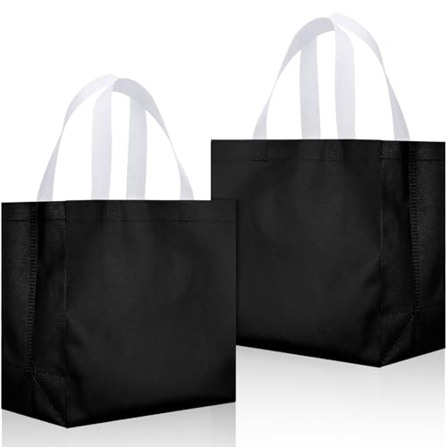 Eccliy 80 Pcs Reusable Gift Bags, Large, Black - color: Black, size: Large