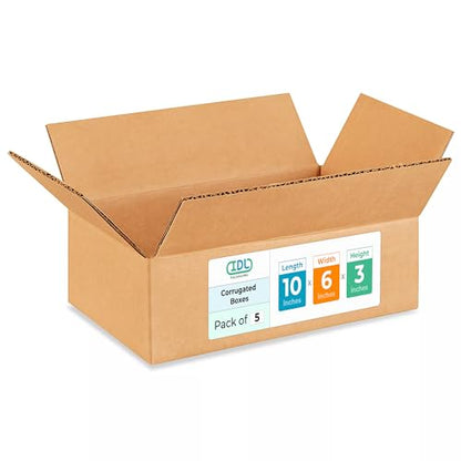 Medium Moving & Shipping Boxes 10 x 6 x 3 inches (10-Pack) - Extra Strength 200 lb vs Regular - Corrugated Cardboard Boxes for USPS/UPS/FEDEX - Packaging Box - Shipping Box by IDL Packaging - size: 10 * 6 * 3" (Medium Boxes)