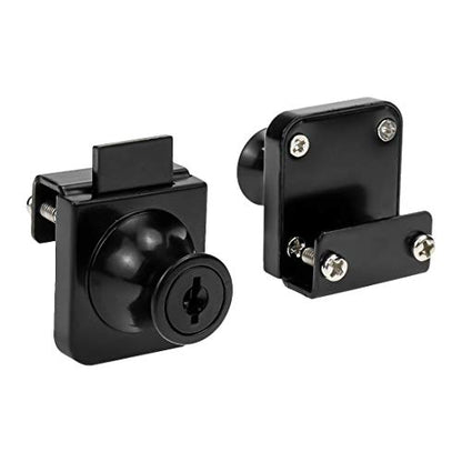 Black Glass Case Lock, 1.38x1.26 Inch Rectangle, 2 Sets, Keyed Different - color: Black, size: 1.38 x 1.26 Inch