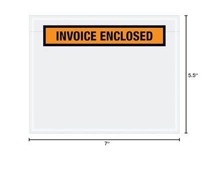 Aviditi PL23 Pre-Printed Envelope, Invoice Enclosed, 7 Length x 5-1/2 Width x 2 mil Thick, Orange (Case of 1000) by Aviditi - style: Panel Face