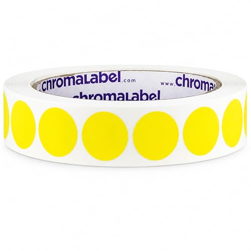 ChromaLabel Removable Dot Stickers, 3/4 Inch Yellow, 1000/Roll - color: Yellow, size: 3/4"