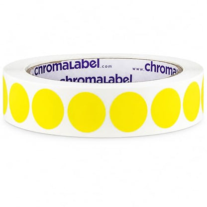 ChromaLabel Removable Dot Stickers, 3/4 Inch Yellow, 1000/Roll - color: Yellow, size: 3/4"