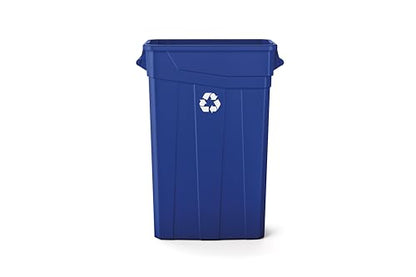 Suncast 23 Gal, Commercial Slim, Polypropylene Recycling Bin, Blue - color: Blue Recycle, style: With Handles
