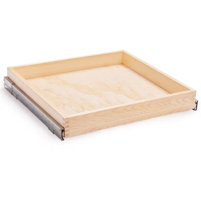 Mulush 32''W x 21''D x 3''H Pull Out Cabinet Drawer Soft Close Slide Out Wood Organizer for Kitchen, Finished, Bottom and Side Assembly (Wood Drawer Part Width is 31inch) - size: 32"W x 21"D