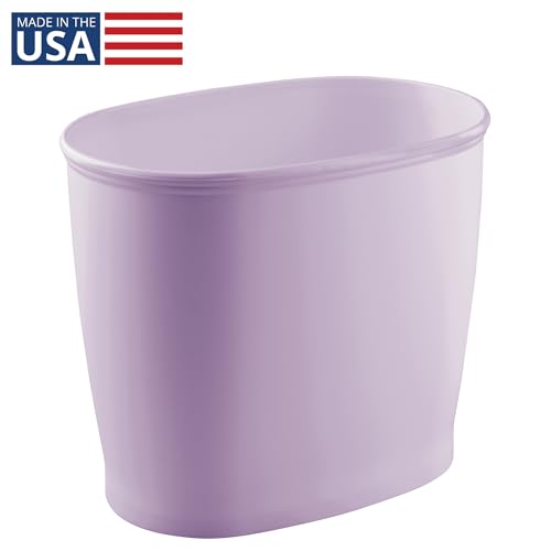 iDesign Slim Plastic Bathroom Trash Can, Purple - color: Wisteria, style: Pack of 1