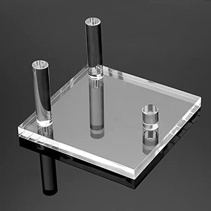 Hipiwe 4-Pack Clear Acrylic Display Stand, Three-Peg Large Rock Holder