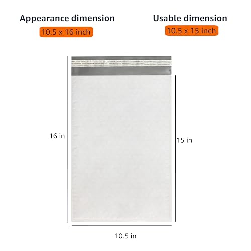 Amazon Basics Poly Bubble Self-Seal Mailers, Water-Resistant, Tear-Resistant, 10.5" x 16", White/Grey, 100-Pack - style: 10.5" x 16"
