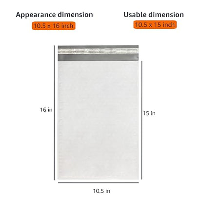 Amazon Basics Poly Bubble Self-Seal Mailers, Water-Resistant, Tear-Resistant, 10.5" x 16", White/Grey, 100-Pack - style: 10.5" x 16"