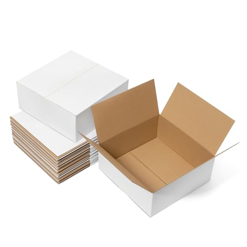 Mefleet 12x12x5" Shipping Boxes 25 Pack Corrugated Cardboard Box White - size: 12x12x5 inches (25 Pack)