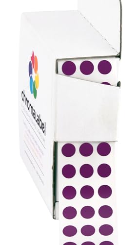 ChromaLabel Small Dot Stickers, 1/4 Inch Purple, 1000/Box - color: Purple, size: 1/4"