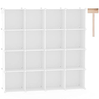 C&AHOME 16 Cube Storage Organizer Cube Shelves Units Storage Cubes, Milky - color: Milky