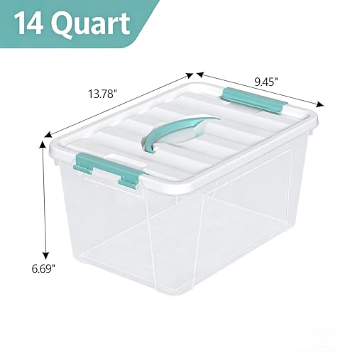 8-Pack Stackable Clear Storage Bins with Lids, 14-Qt Storage Box - size: 14 Quart