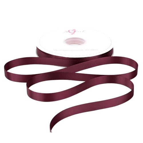 MAYREEL 1/2 inch Burgundy Double Faced Satin Ribbon 50 Yards - color: Burgundy, size: 1/2 Inch