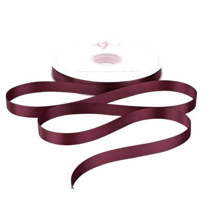 MAYREEL 1/2 inch Burgundy Double Faced Satin Ribbon 50 Yards - color: Burgundy, size: 1/2 Inch